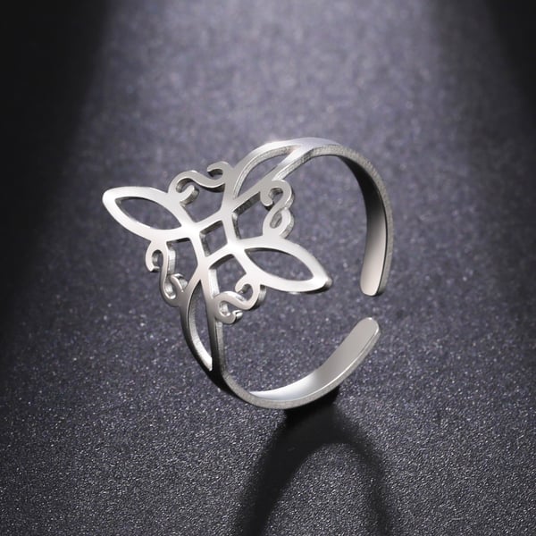 Stilfuld ring i rustfrit stål Silver