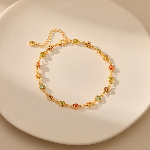 Blomsterformet, fargerikt zirkon ankel MultiColor