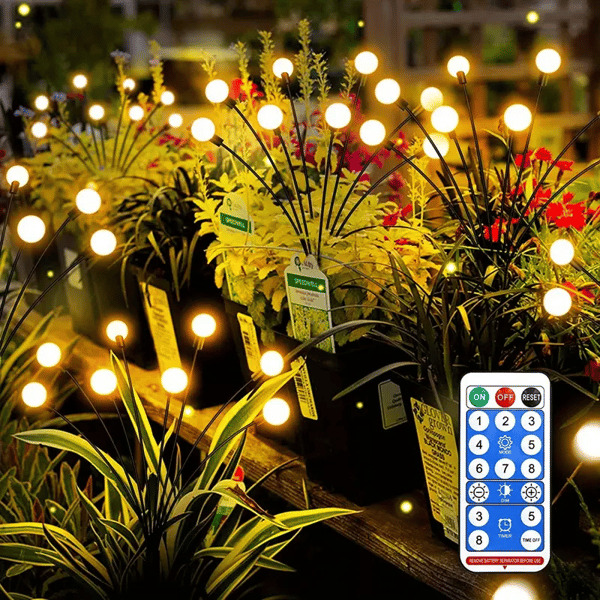 Aurinkoenergialla toimiva puutarhavalaistus Firefly 8 LED-valolla 4 kpl WarmWhite