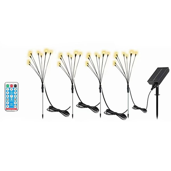Solcelledrevne ildfluelys med 10 LED-lys, 4-pakning WarmWhite