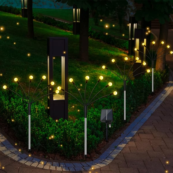 Solcelledrevne ildfluelys med 10 LED-lys, 4-pakning WarmWhite