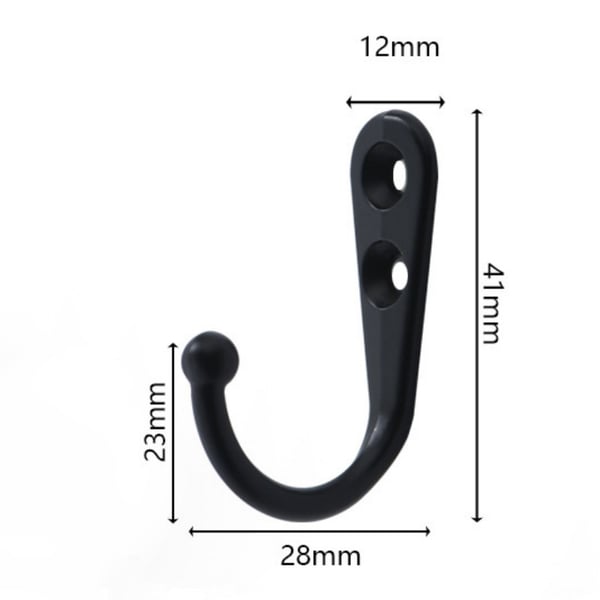 Seinäkoukut ruuveilla 10 kpl Black