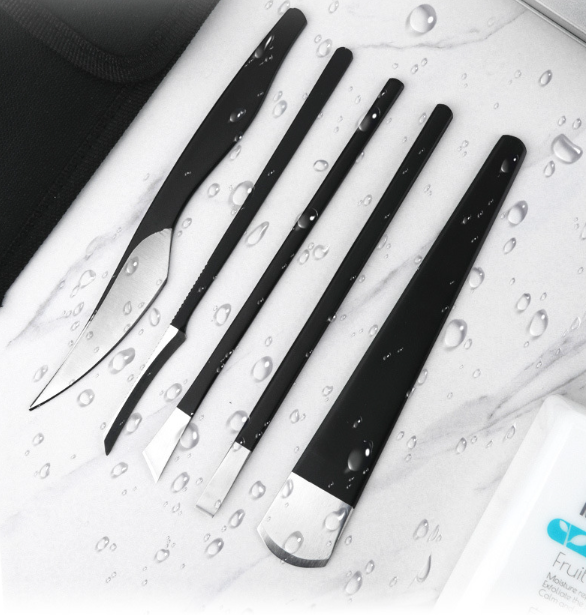 Pedikyyriveitsisetti, 5 kpl Black