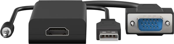 VGA-HDMI™-muunnin, jossa on 3,5 mm:n ääniliitäntä