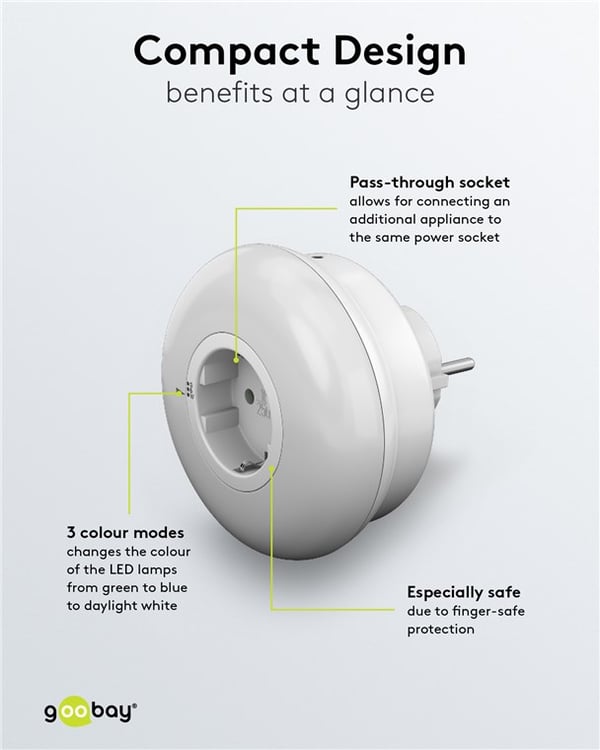 LED-nattlys for stikkontakt