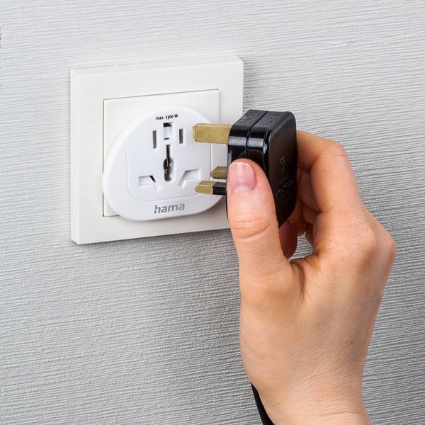 Reseadapter Typ E/F Universal Världen-EU Vit