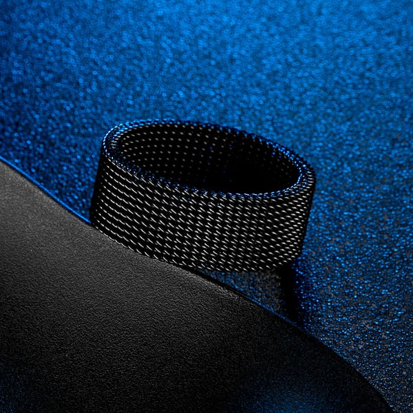 Flexibel Mesh Ring i Rostfritt Stål Black 19.9 mm