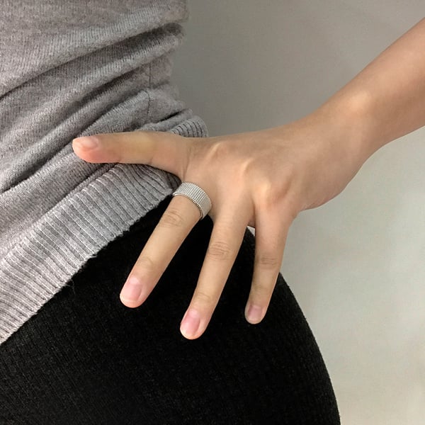 Flexibel Mesh Ring i Rostfritt Stål Black 19.9 mm