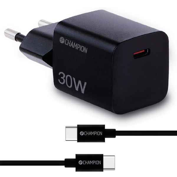 Laturi 30W + USB-C kaapeli musta