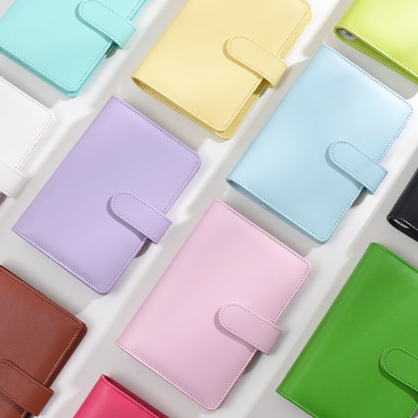A6 notesbogsmaske med 8 styks ringbindslomme 6-hul MultiColor
