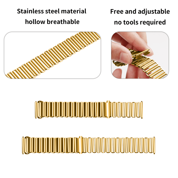 Klokkerem i rustfritt stål Gold Samsung Watch s / Samsung Watch 5 / Huawei GT 20 mm