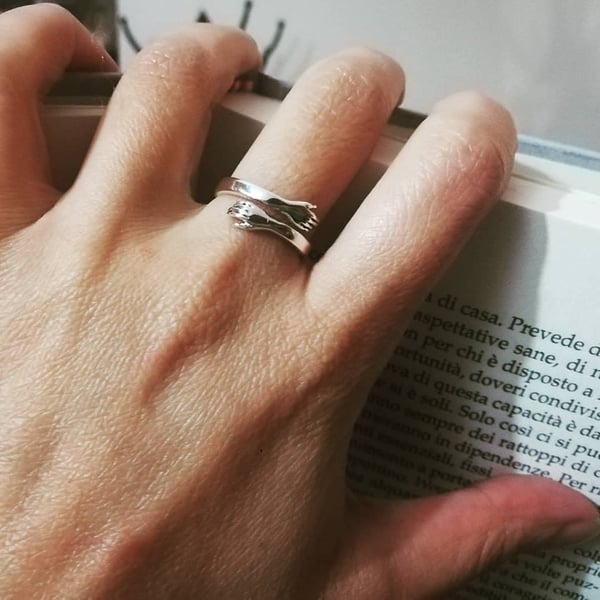 Justerbar klemring med kjærlighetsmelding Silver