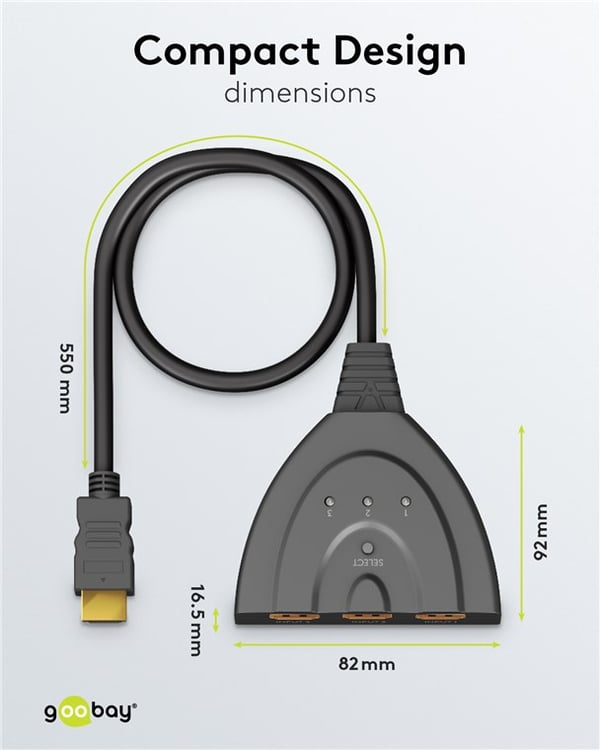 Manuell HDMI™-omkopplare 3 till 1
