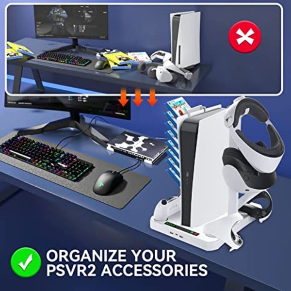 PS VR2 & PS5 latausaseman jäähdytysteline White