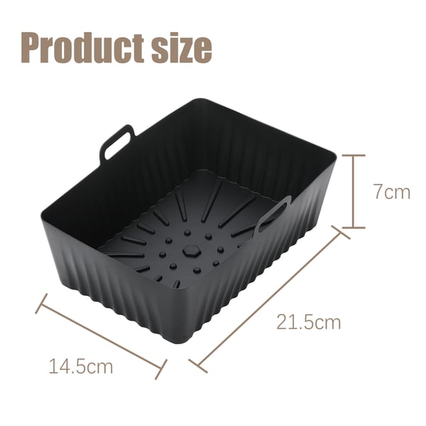 2-pak luftfriturebeholder med ovnluffer Silikone Black