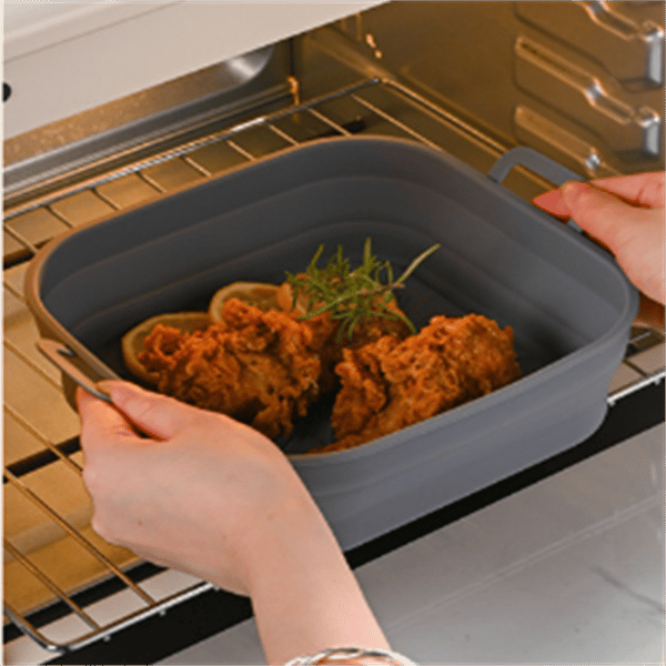 Sammenklappelig Air Fryer Silikoneform 17,5 cm 2-pak MultiColor