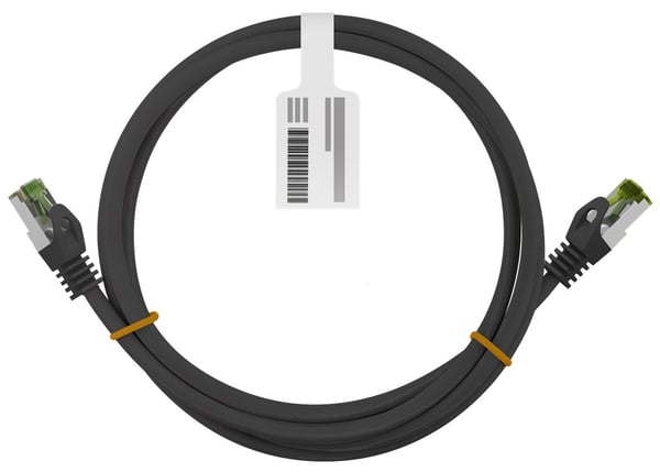 GHMT-sertifisert CAT 8.1 patchkabel, S/FTP (PiMF), svart