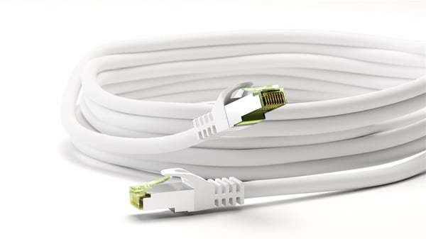 GHMT-certifierad CAT 8.1 patchkabel, S/FTP (PiMF), vit