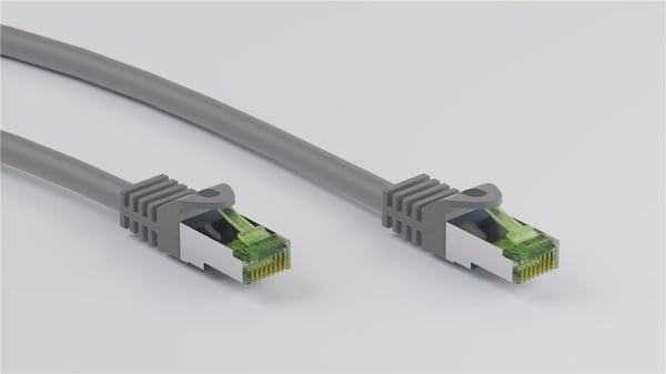 RJ45 patch-kaapeli CAT 8.1 S/FTP raakakaapelilla, AWG 26, harmaa