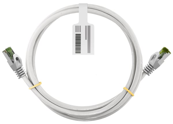 RJ45 patchkabel med CAT 8.1 S/FTP råkabel, AWG 26, hvit