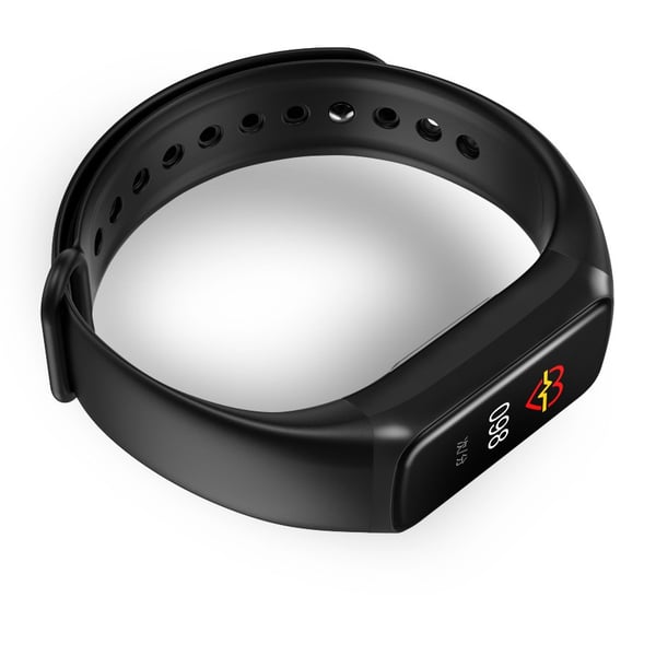 Aktivitetsarmbånd med puls, søvnmonitor, skritteller Black