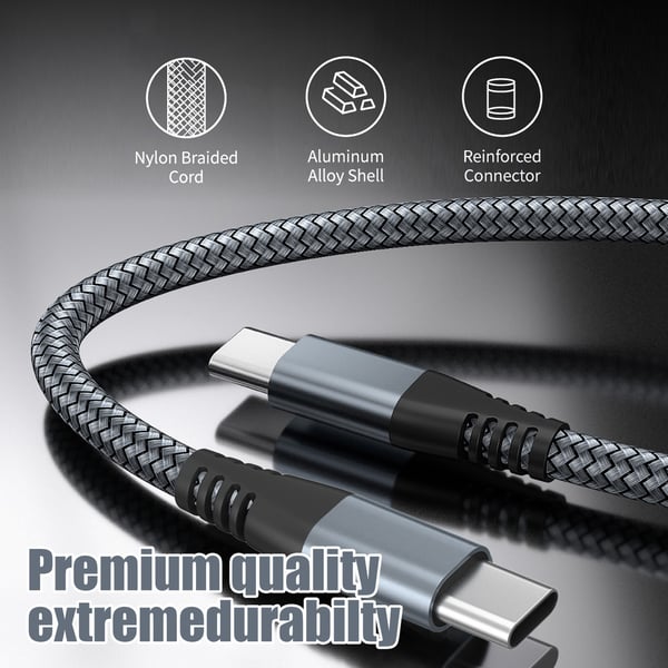 USB-C ladekabel 60 W hurtig opladning Grey 2 m