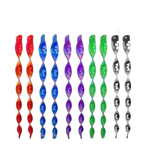 Reflekterende spiraler / fugleskræmsler 10-pak MultiColor 30 cm