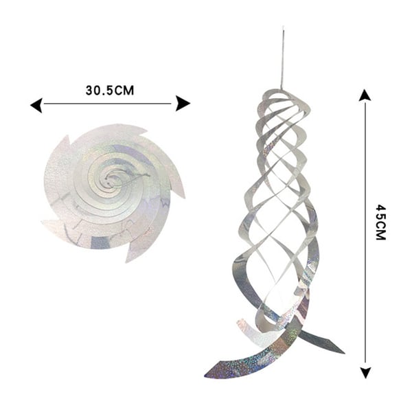 Reflekterende fugleskræmsel spiral Silver