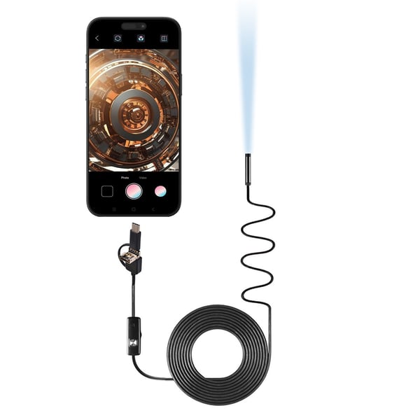 Endoskop inspektionskamera med USB/USB-C Black