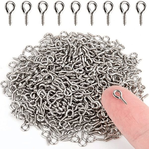Ruuvit silmukoilla, 200 kpl Silver