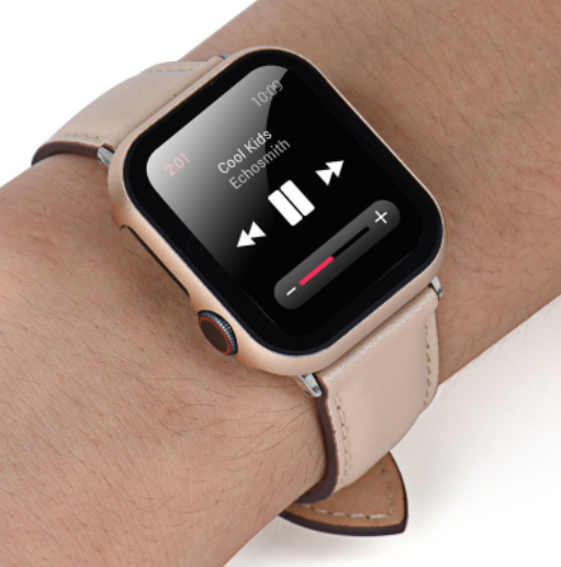 Älykellokotelo näytönsuojalla Gold Apple Watch 8 / Ultra 42 mm