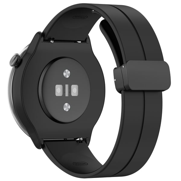 Urrem magnetisk spænde silikone Black Samsung Galaxy Watch 3 45 mm/Gear S3 Classic, Frontier, Huawei Watch Buds/GT Runner/GT2 Pro, Xiaomi Watch S1 Pro, Garmin Forerunner 255/Vivoactive 4 22 mm