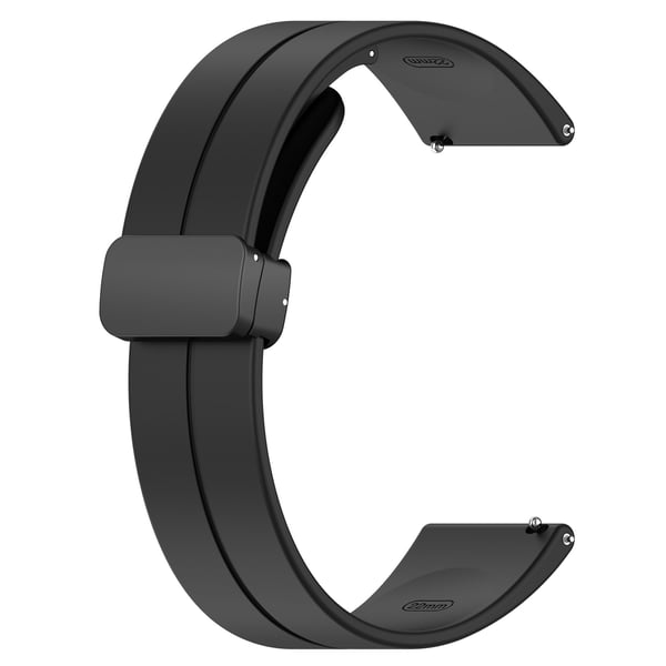 Klokkebånd magnetisk spenne silikon Black Samsung Galaxy Watch 3 45 mm/Gear S3 Classic, Frontier, Huawei Watch Buds/GT Runner/GT2 Pro, Xiaomi Watch S1 Pro, Garmin Forerunner 255/Vivoactive 4 22 mm
