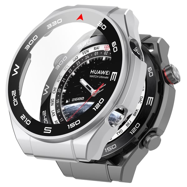 Älykellokotelo näytönsuojalla Silver Huawei Watch Ultimate