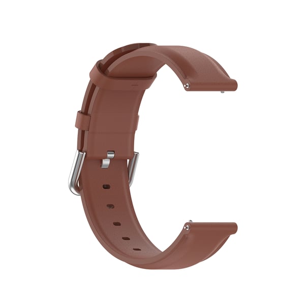 Urrem i ægte læder Brown Samsung Galaxy Watch 3 45 mm/Gear S3 Classic, Frontier, Huawei Watch Buds/GT Runner/GT2 Pro, Xiaomi Watch S1 Pro, Garmin Forerunner 255/Vivoactive 4 22 mm