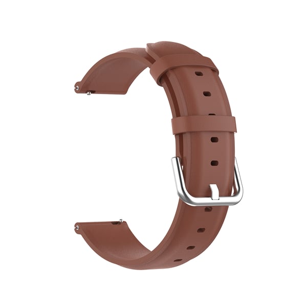 Klokkerem i ekte skinn Brown Samsung Galaxy Watch 3 45 mm/Gear S3 Classic, Frontier, Huawei Watch Buds/GT Runner/GT2 Pro, Xiaomi Watch S1 Pro, Garmin Forerunner 255/Vivoactive 4 22 mm