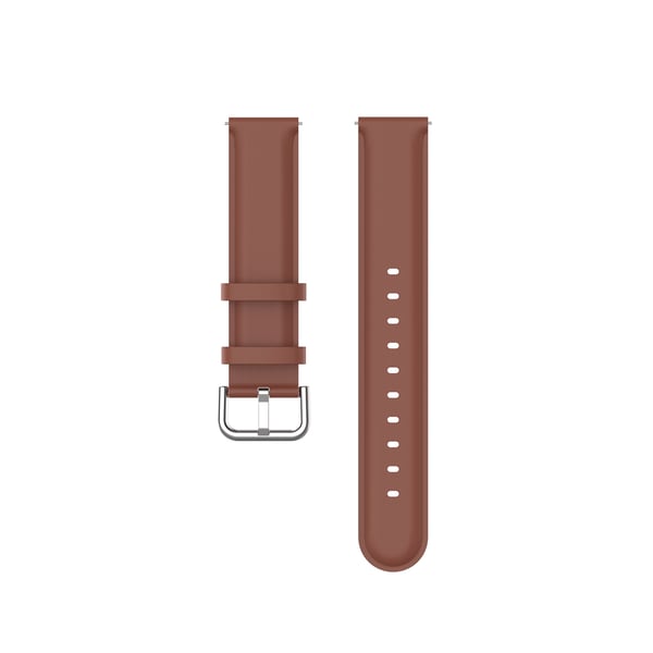 Klokkerem i ekte skinn Brown Samsung Galaxy Watch 3 45 mm/Gear S3 Classic, Frontier, Huawei Watch Buds/GT Runner/GT2 Pro, Xiaomi Watch S1 Pro, Garmin Forerunner 255/Vivoactive 4 22 mm