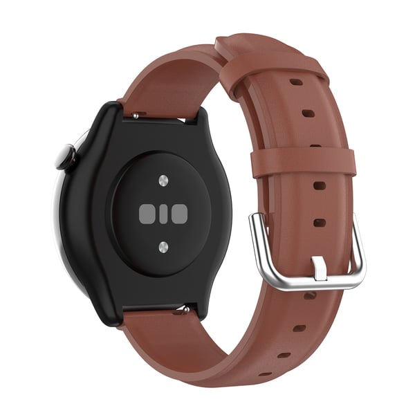 Klokkerem i ekte skinn Brown Samsung Galaxy Watch 3 45 mm/Gear S3 Classic, Frontier, Huawei Watch Buds/GT Runner/GT2 Pro, Xiaomi Watch S1 Pro, Garmin Forerunner 255/Vivoactive 4 22 mm