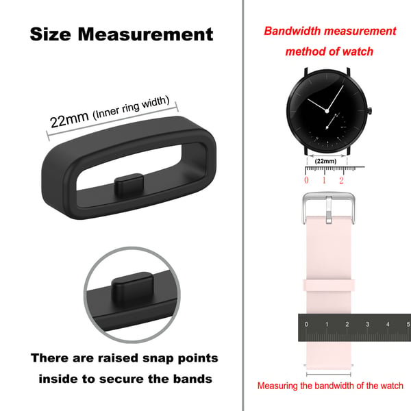 Sløjfe til 22 mm urrem 10-pak Black