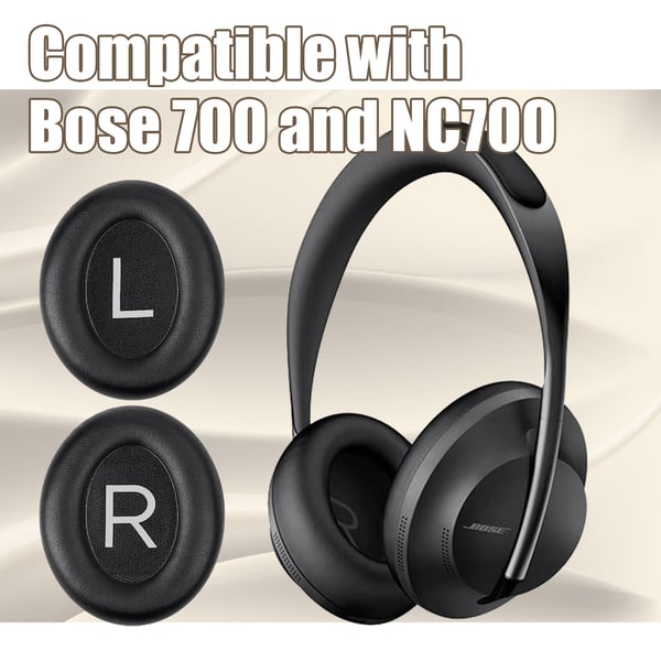Fåreskinds ørepuder 1 par Black Bose NC700