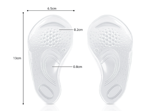 1 par Flat Feet Arch Orthotic Support innleggssåler Transparent