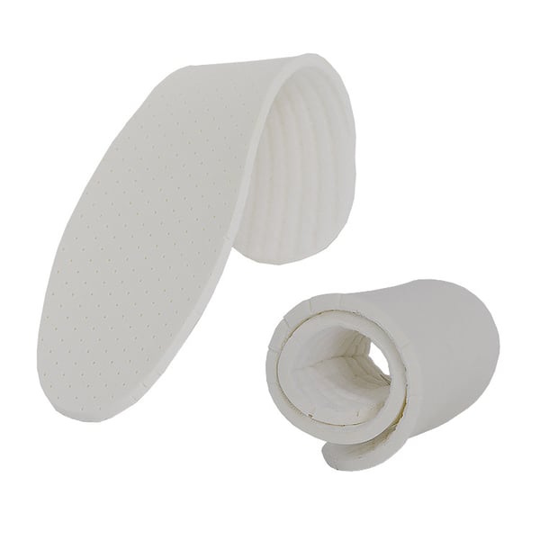 Et par hvite Gingham Terry Latex innleggssåler White 37/38: 24.5x8 cm