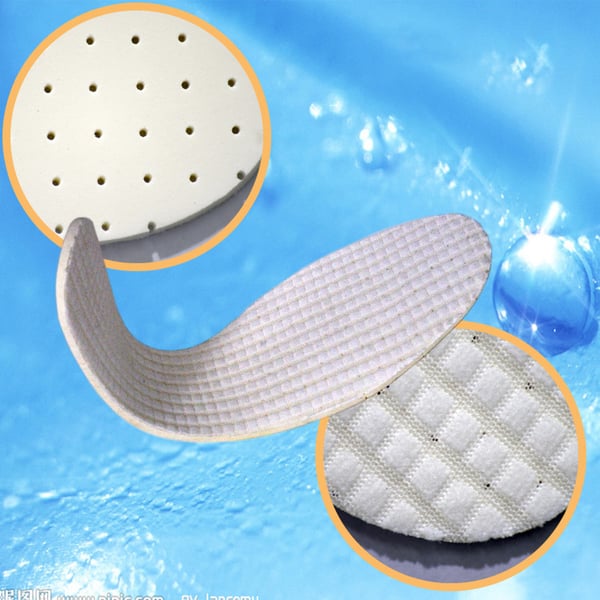 Et par hvite Gingham Terry Latex innleggssåler White 37/38: 24.5x8 cm