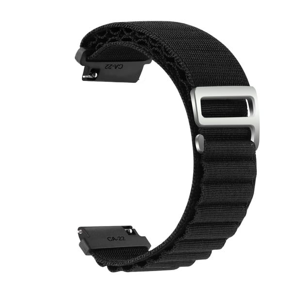 Klokkereim flettet nylon Black Samsung Galaxy Watch 5 / Watch 5 Pro, Samsung Galaxy Watch 4 40 mm / 44 mm 20 mm