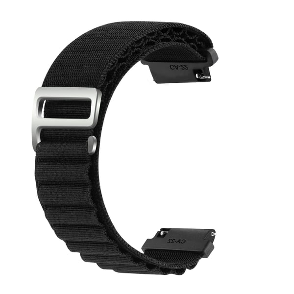 Klokkereim flettet nylon Black Samsung Galaxy Watch 5 / Watch 5 Pro, Samsung Galaxy Watch 4 40 mm / 44 mm 20 mm