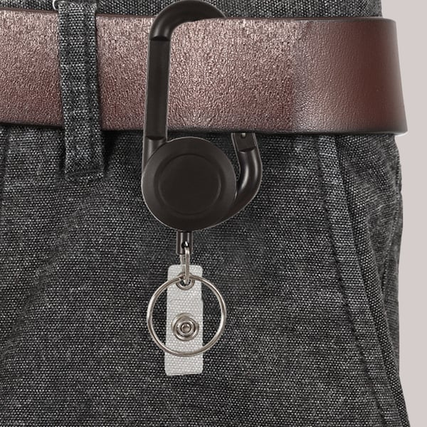 Uttrekkbar nøkkelring Black