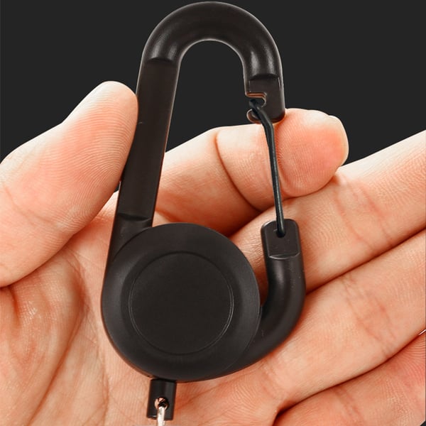 Uttrekkbar nøkkelring Black