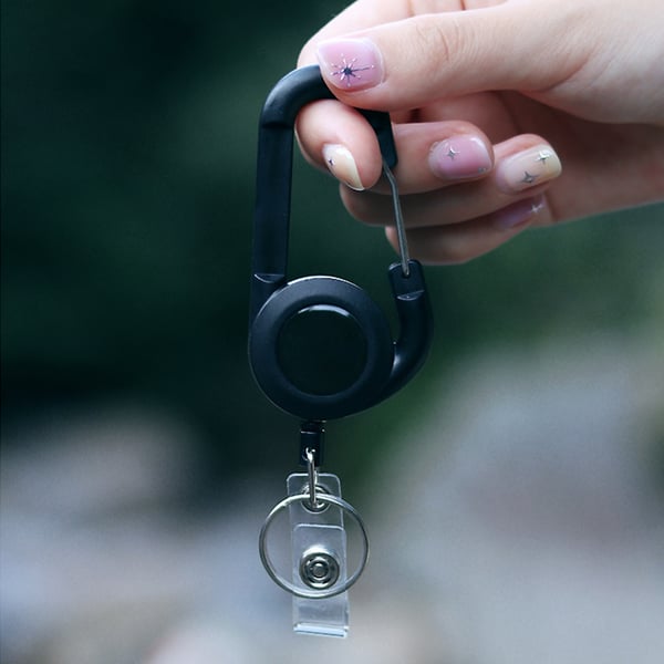 Uttrekkbar nøkkelring Black