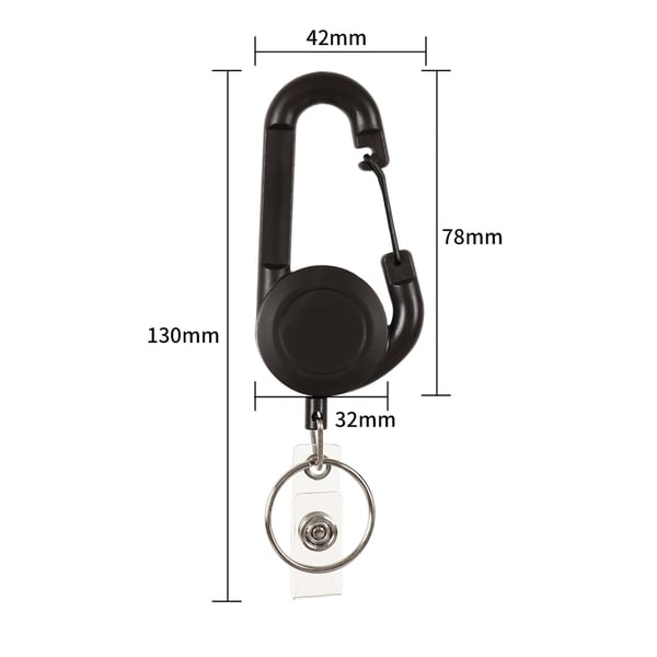 Uttrekkbar nøkkelring Black