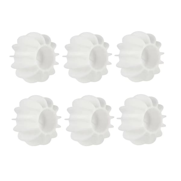 Anti-optræk vaskemaskine tørrebolde genanvendelige 6-pak White Anti-optræk vaskemaskine tørrebolde genanvendelige 6-pak White